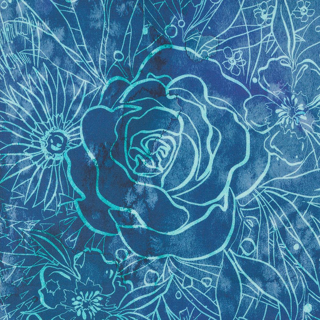 Moda-Their Garden Sapphire-fabric-gather here online