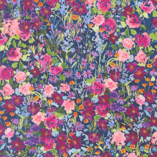 Moda-Garden Glitter Navy-fabric-gather here online