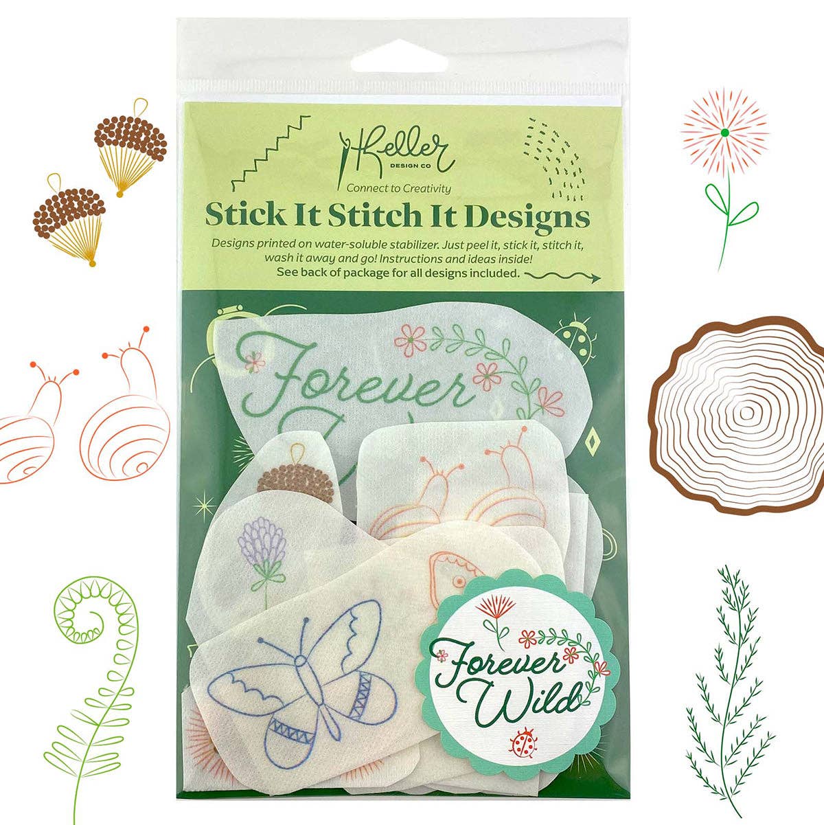 Keller Design Co.-Stick It Stitch It - Forever Wild-embroidery pattern-gather here online