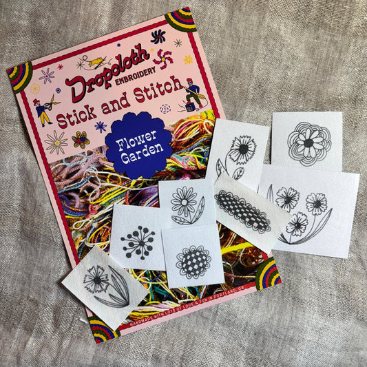 Dropcloth Samplers-Flower Garden Stick and Stitch Set-embroidery pattern-gather here online