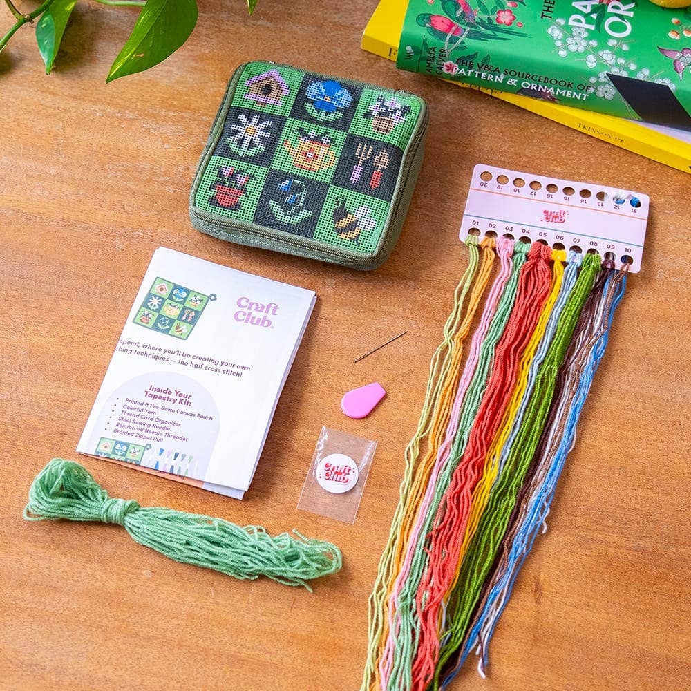 Craft Club-Garden Charms - Needlepoint Pouch Kit-craft kit-gather here online