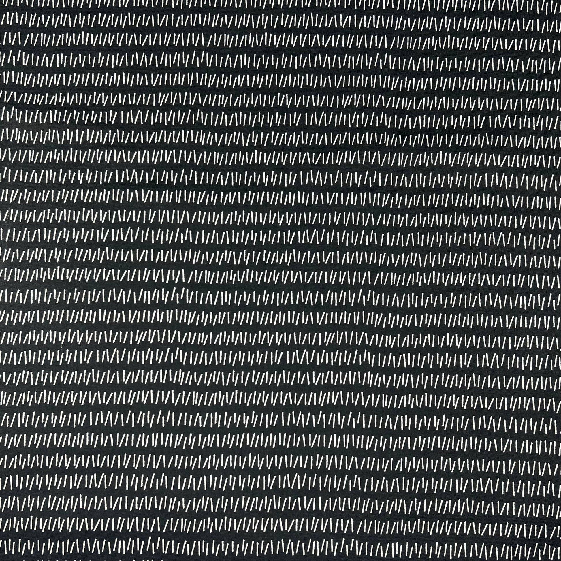 Sevenberry-White On Black Hatch Marks on Cotton Shirting-fabric-gather here online