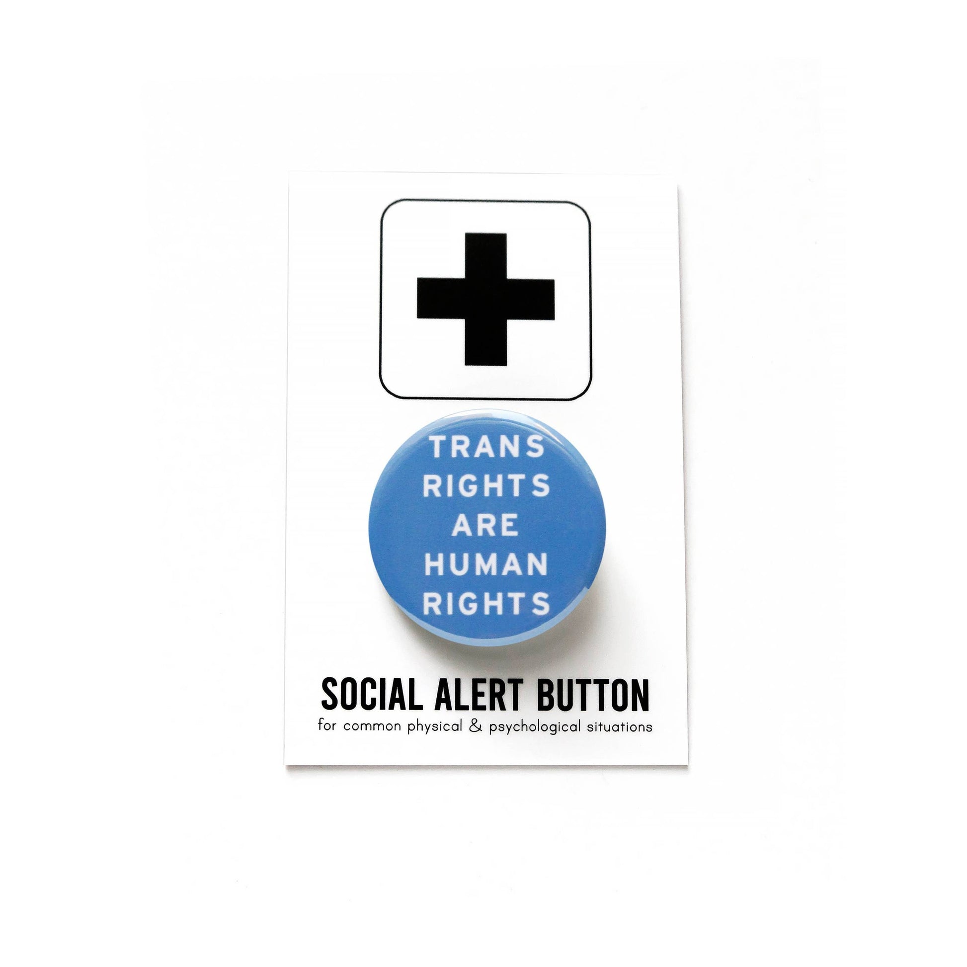 Word For Word Factory-Trans Rights Blue Pinback Button-accessory-gather here online