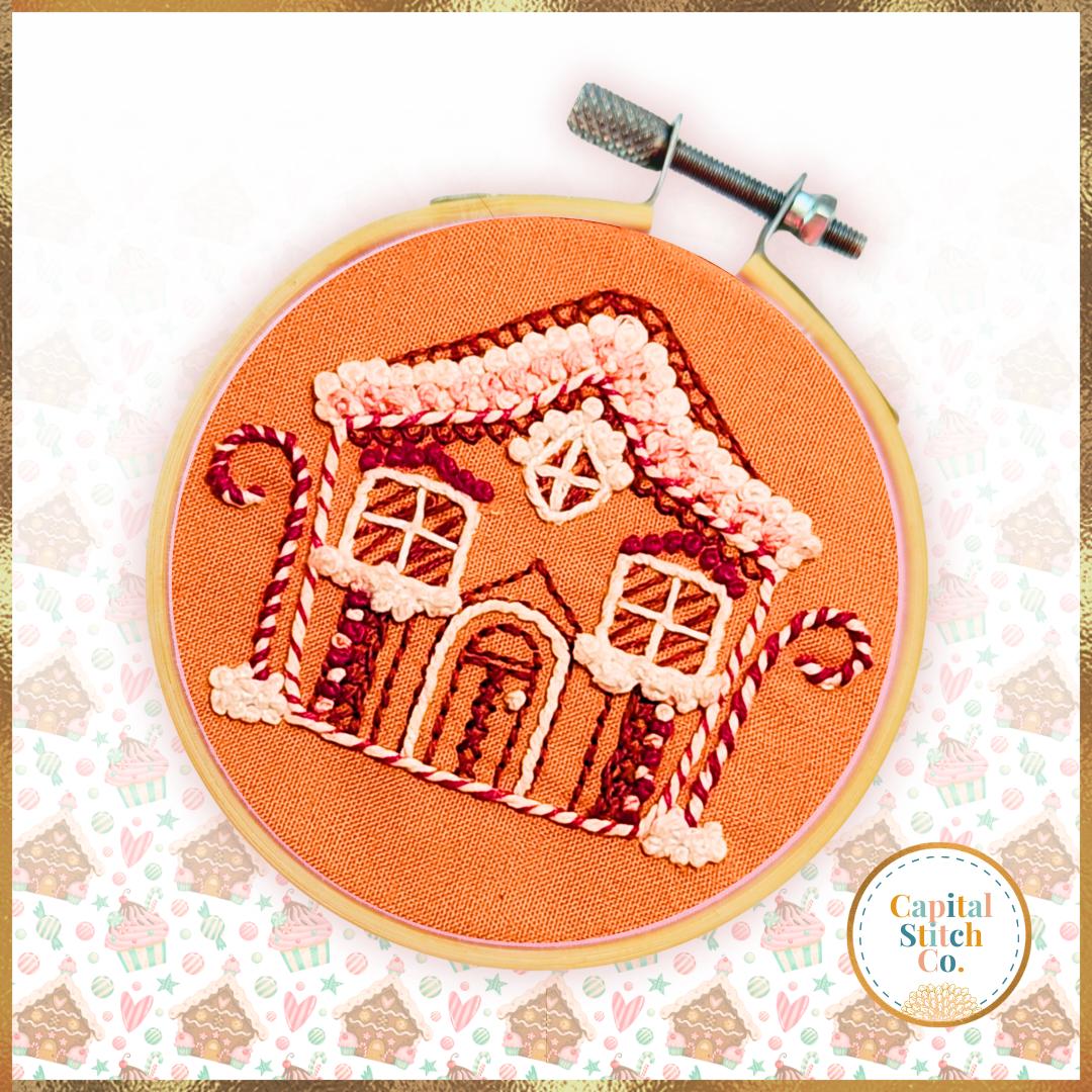 Capital Stitch Co.-Gingerbread House Mini Embroidery Kit-embroidery kit-gather here online