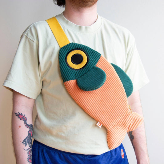 The Fish Bag - Coral / Dark Green
