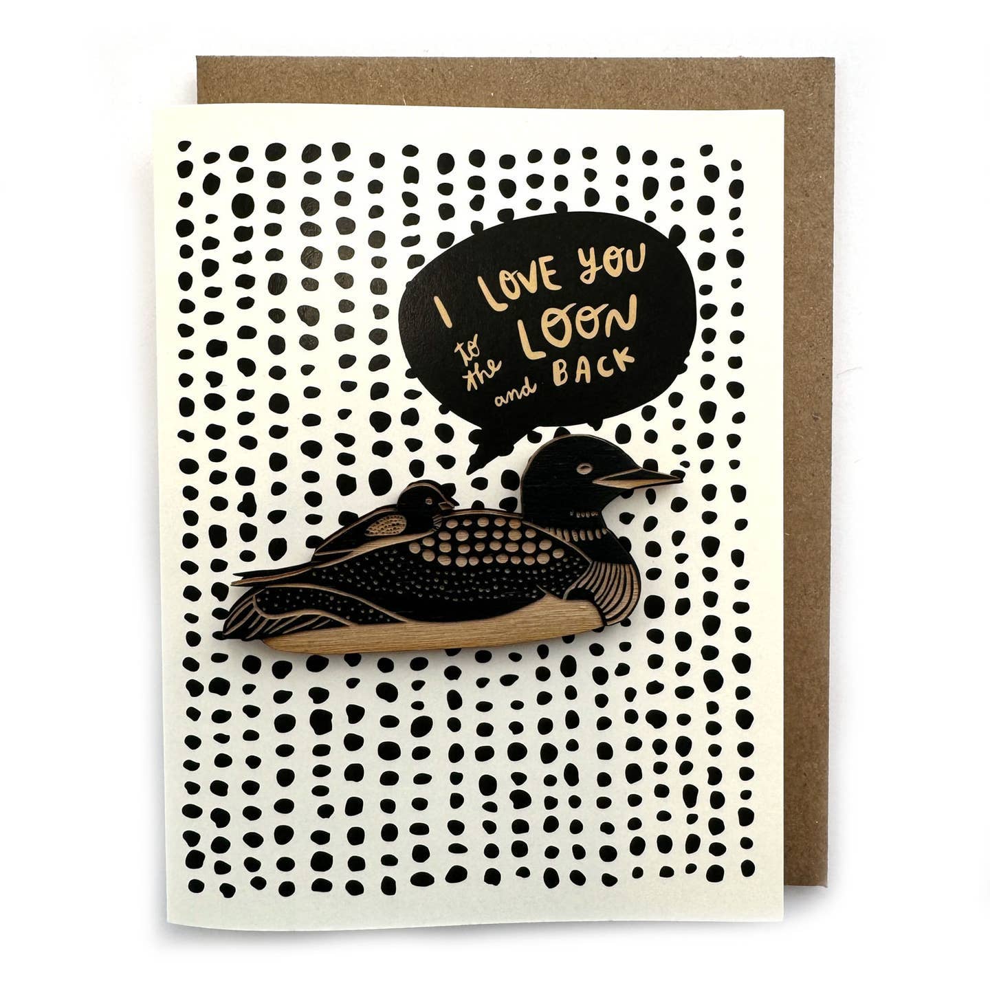 SnowMade-I Love You to the Loon and Back Magnet w/Card-greeting card-gather here online