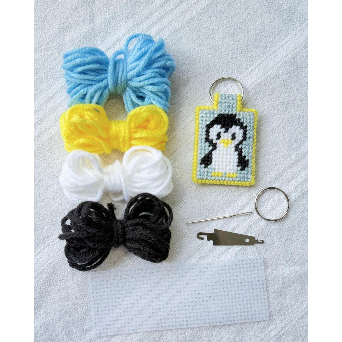 Just Stitching Away-Needlepoint Keychain Kit - Penguin-xstitch kit-gather here online