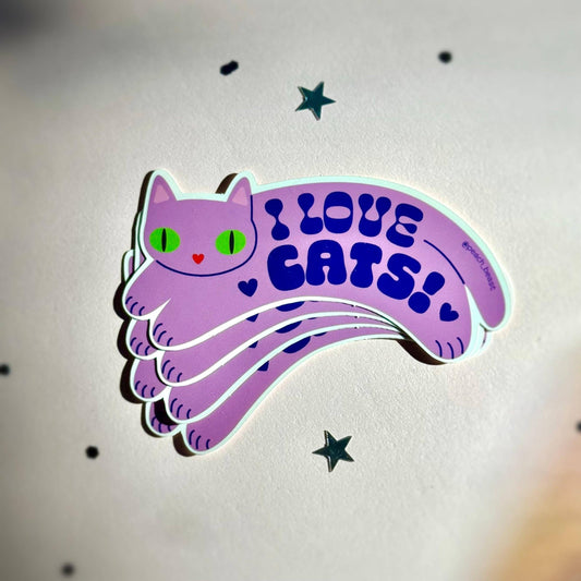 Peach Beast-I Love Cats Sticker-sticker-gather here online
