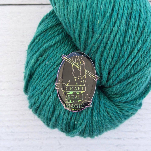 Home Row Handcraft-Craft Real Magic Enamel Pin - Black/Rainbow-patches + pins-gather here online