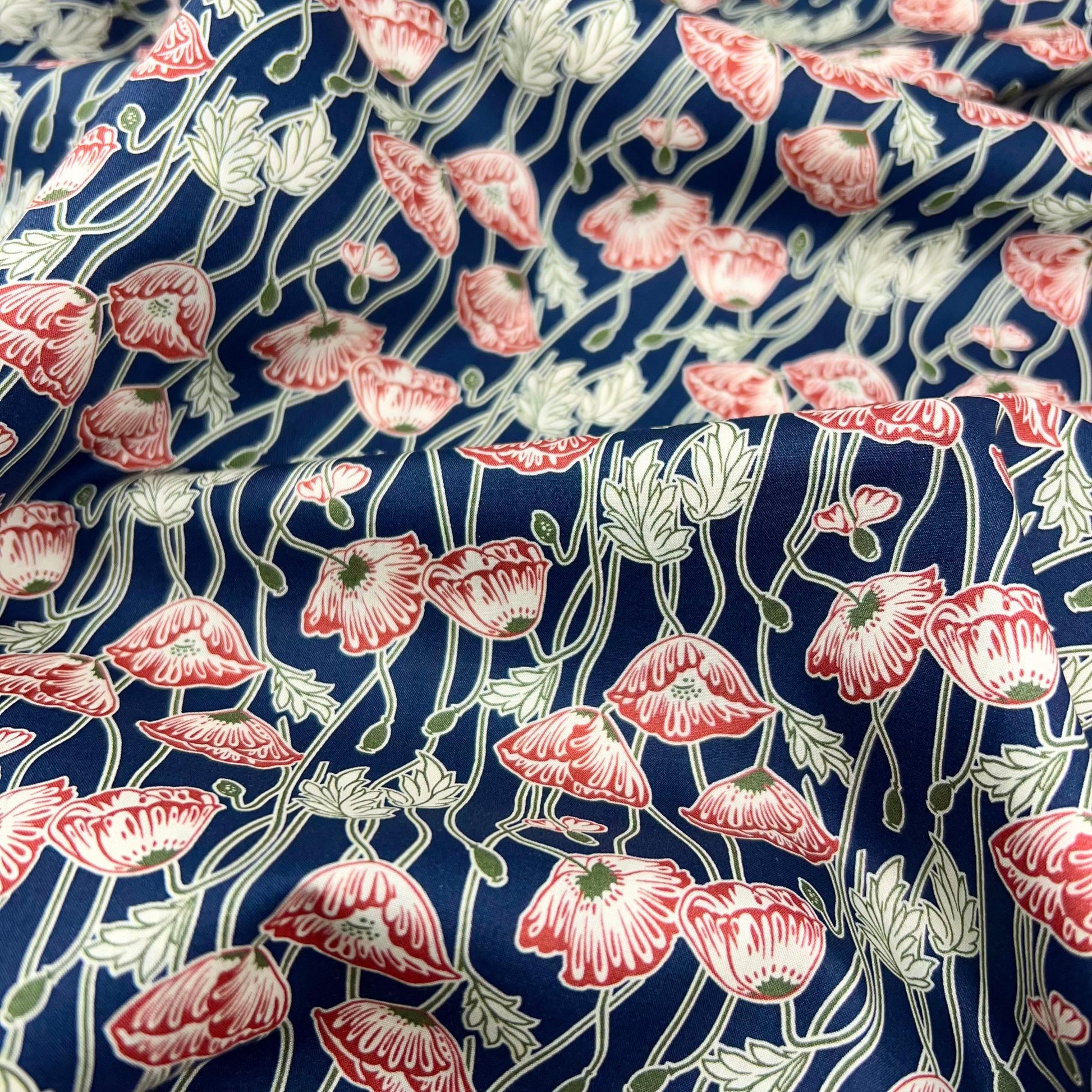 Liberty of London-Tana Lawn - Erito Poppy-fabric-gather here online