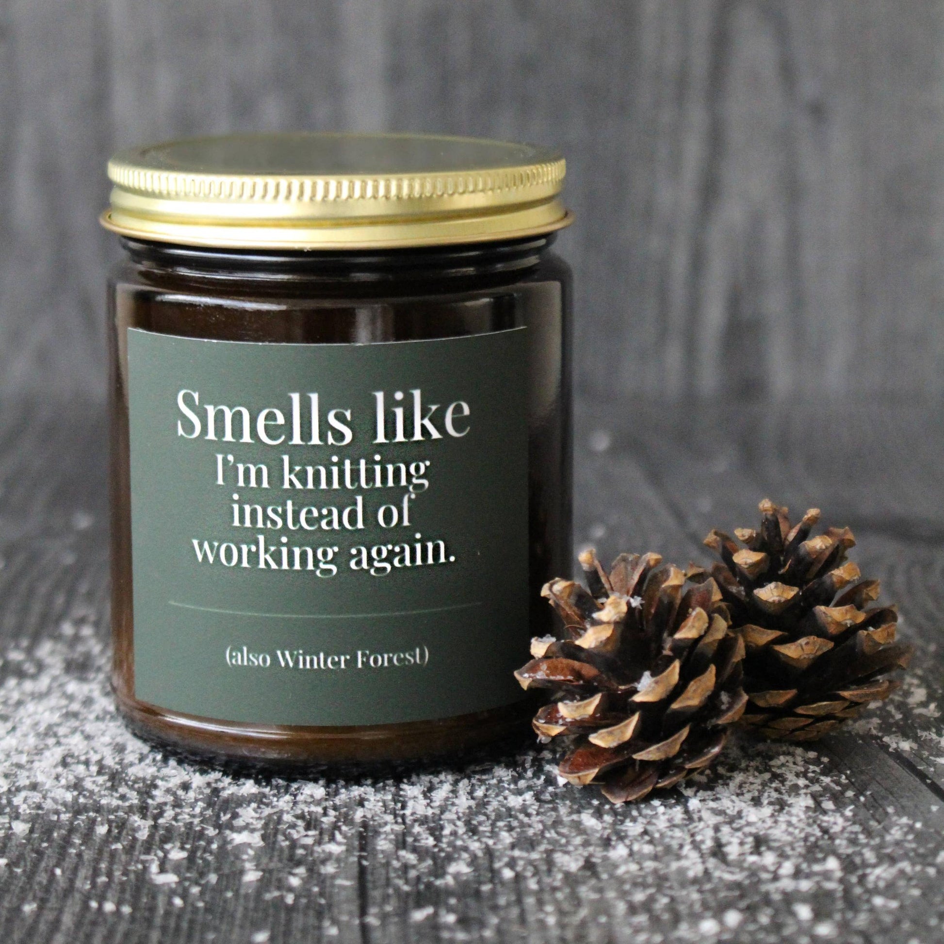 NNK Press-Hand-poured Coconut Soy Wax Candle For Knitters - 4oz-accessory-4 Oz Winter Forest | Smells like I'm knitting instead of working again.-gather here online