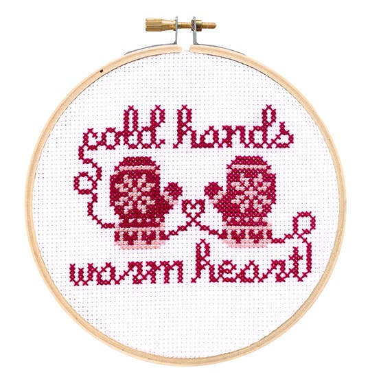 Holiday Mittens DIY Cross Stitch Kit