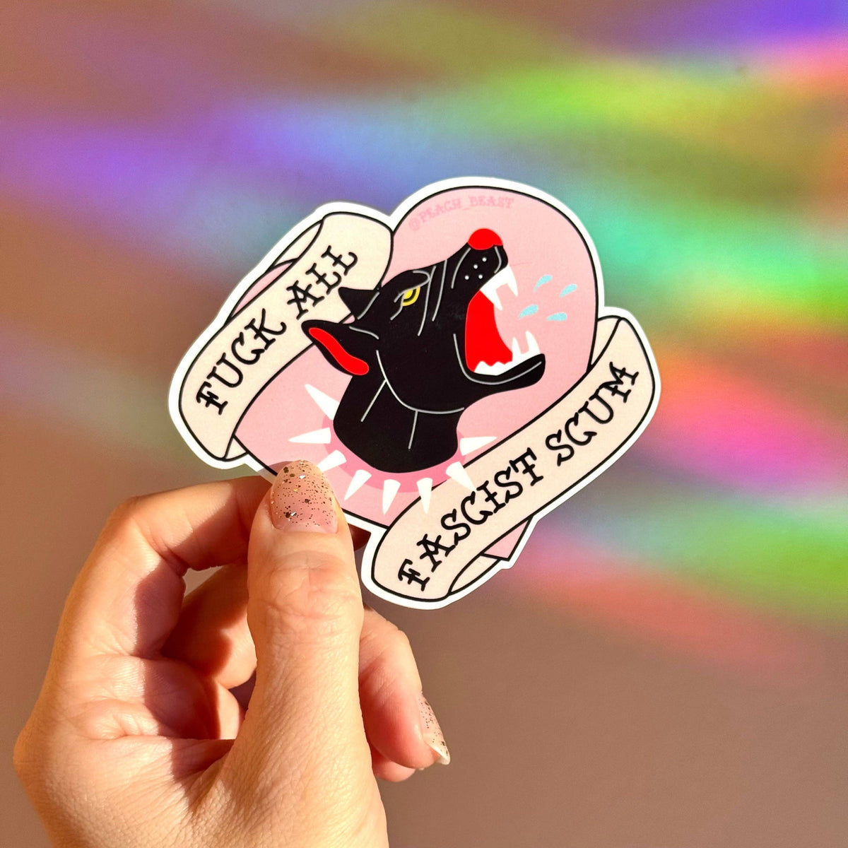 Peach Beast-F All Fascists Sticker-sticker-gather here online