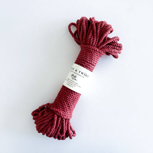 Flax & Twine-Recycled 5mm Cotton Rope - Rose-yarn-gather here online