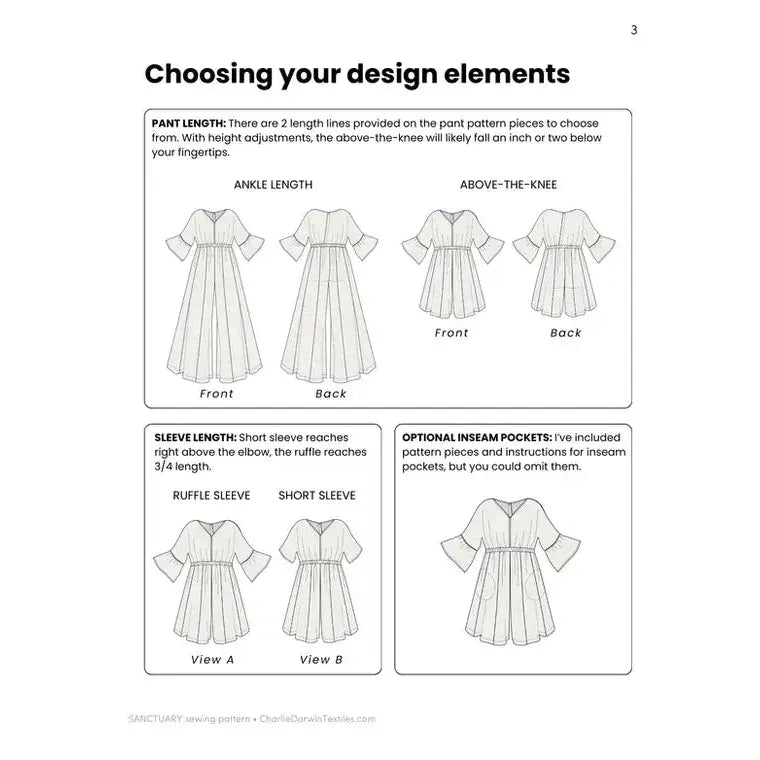 Charlie Darwin Textiles-Sanctuary Jumpsuit Pattern-sewing pattern-gather here online