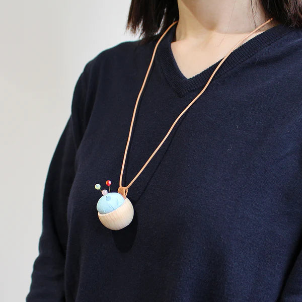 Cohana-Tombo-dama Sewing Pins & Cypress Pincushion Necklace Set-sewing notion-gather here online