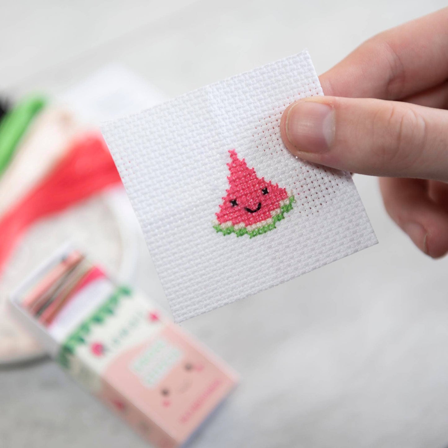 Marvling Bros Ltd-Kawaii Watermelon Mini Cross Stitch Kit-xstitch kit-gather here online