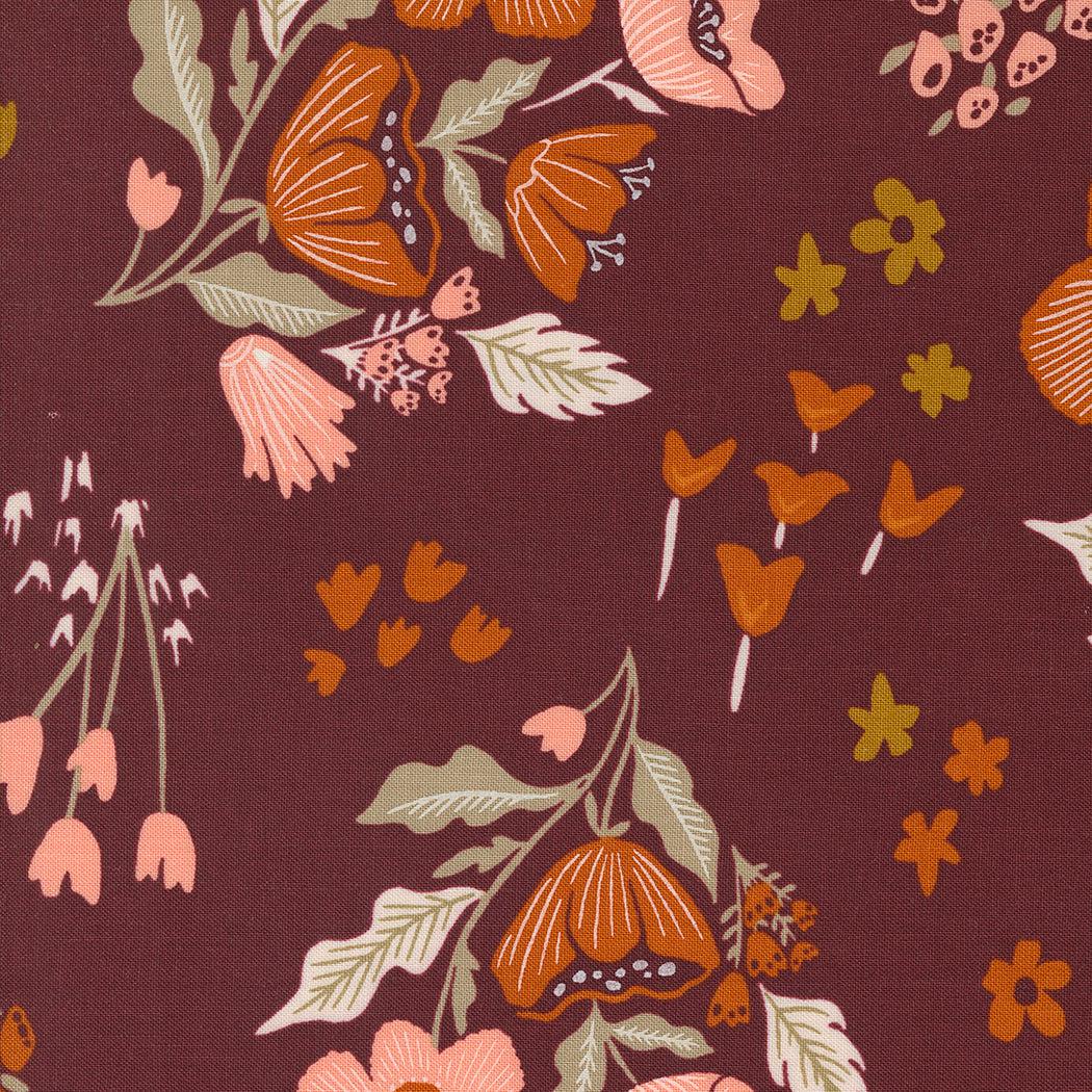 Moda-Garden Tales Burgundy-fabric-gather here online