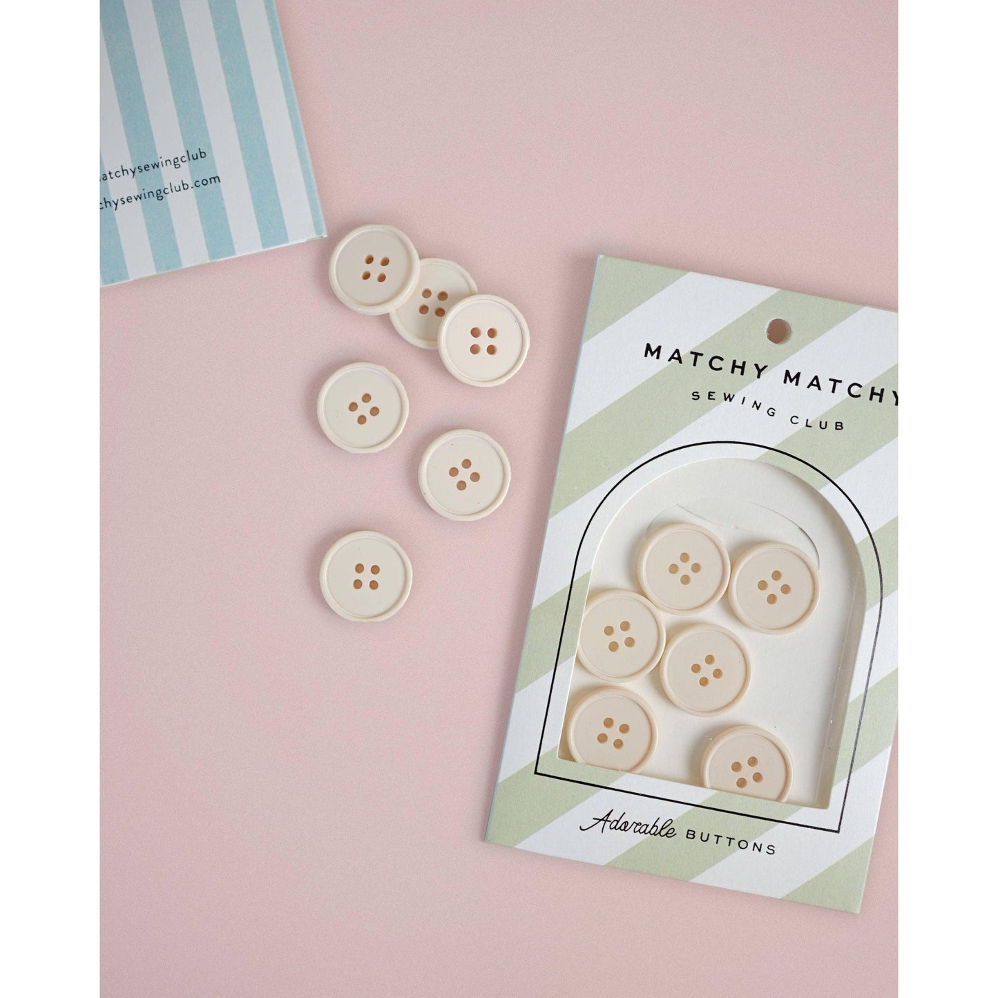 Matchy Matchy Sewing Club-Cream Puff Retro Buttons-button-gather here online