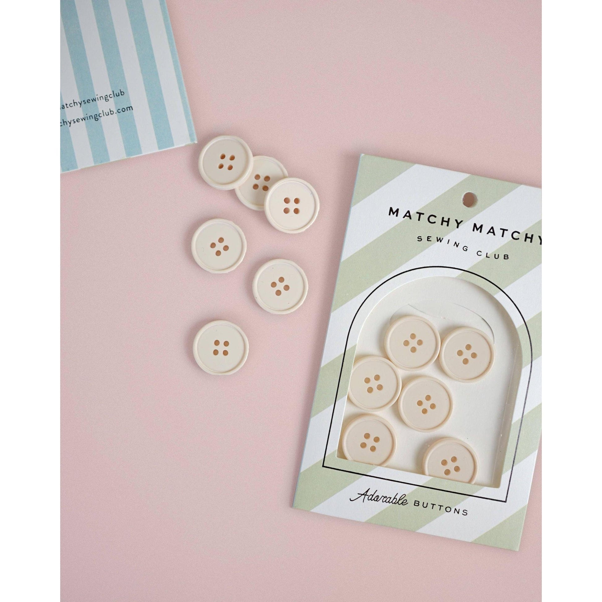 Matchy Matchy Sewing Club-Cream Puff Retro Buttons-button-gather here online