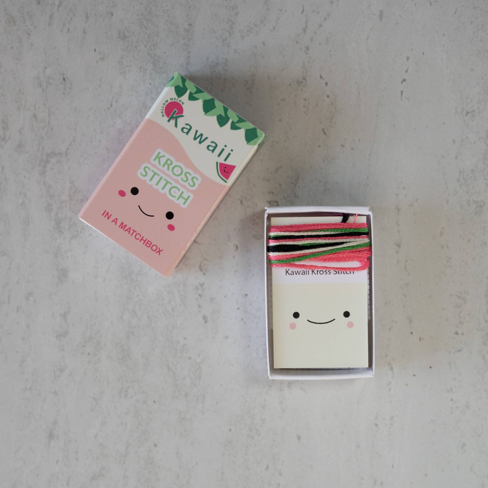 Marvling Bros Ltd-Kawaii Watermelon Mini Cross Stitch Kit-xstitch kit-gather here online