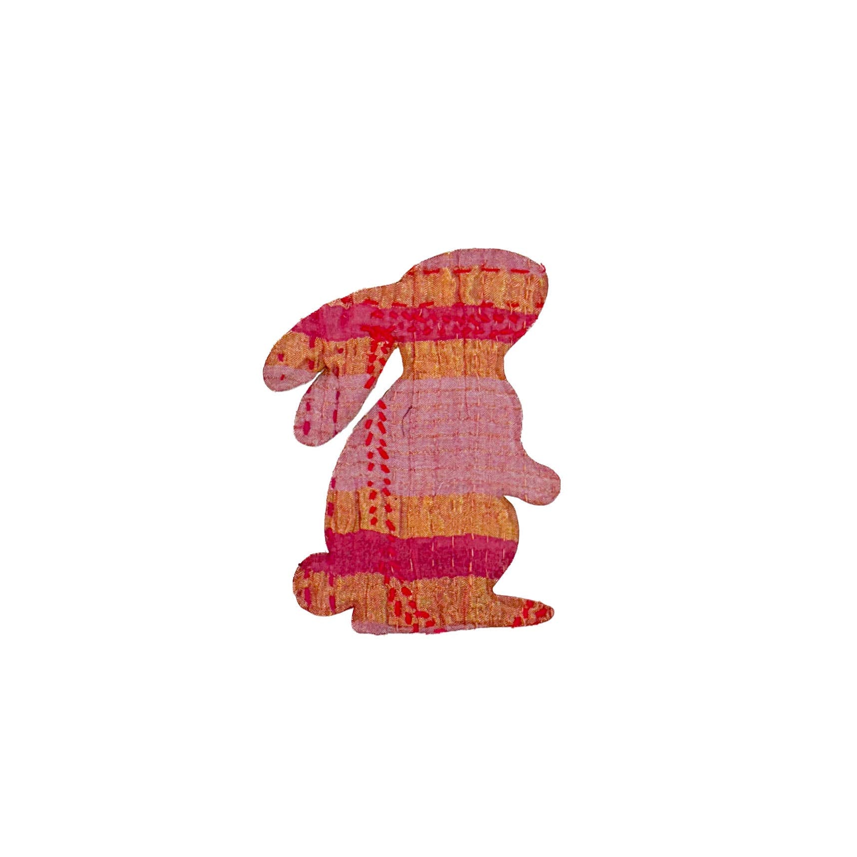 Otto Finn-Medium Kantha Bunny Iron-On Patch-patches + pins-gather here online