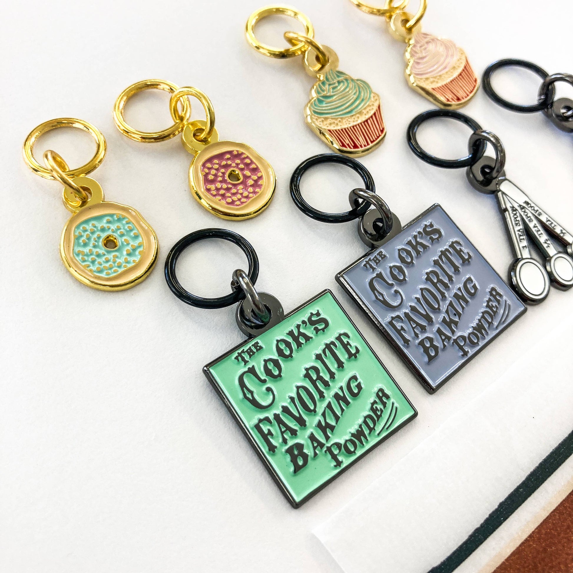 Firefly Notes-Bakery Delights Enamel Stitch Marker Pack-knitting notion-gather here online