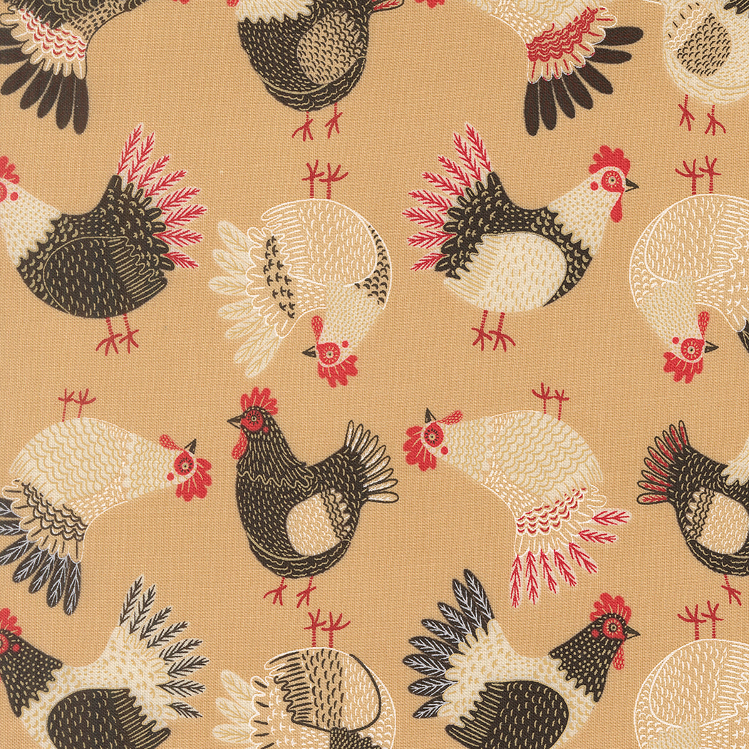 Moda-Tossed Chickens Hay-fabric-gather here online