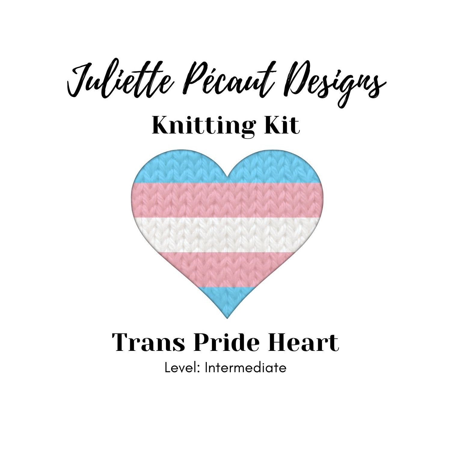 Juliette Pécaut Designs-Knitting Kit: Pride Hearts-knitting / crochet kit-Trans-gather here online