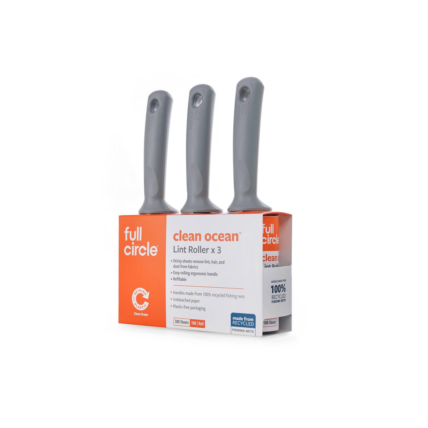 Full Circle Home-Clean Ocean Lint Roller with Recycled Handle-garment care-3pk-gather here online