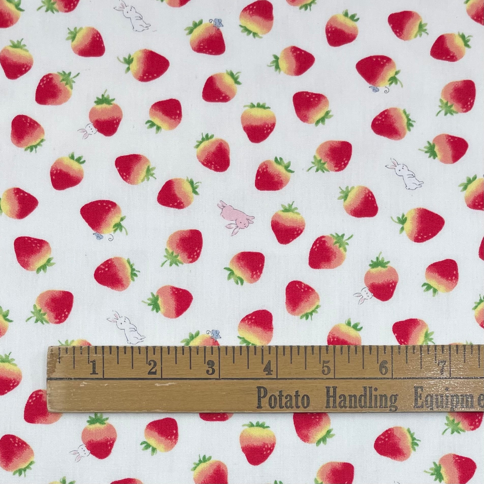 Cosmo-Strawberries And Bunnies on Cotton-fabric-gather here online