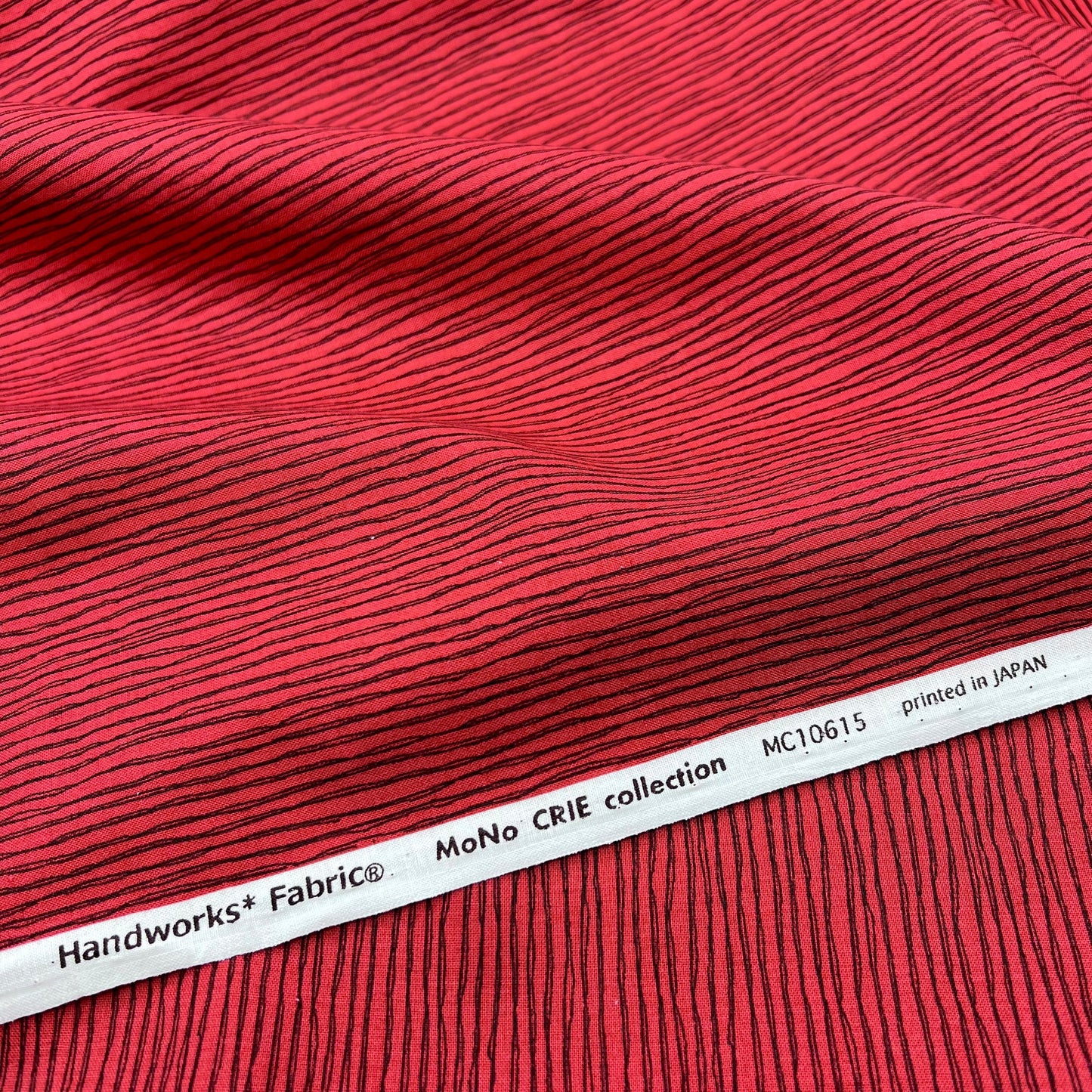 Sevenberry-Red With Lines on Cotton Shirting-fabric-gather here online