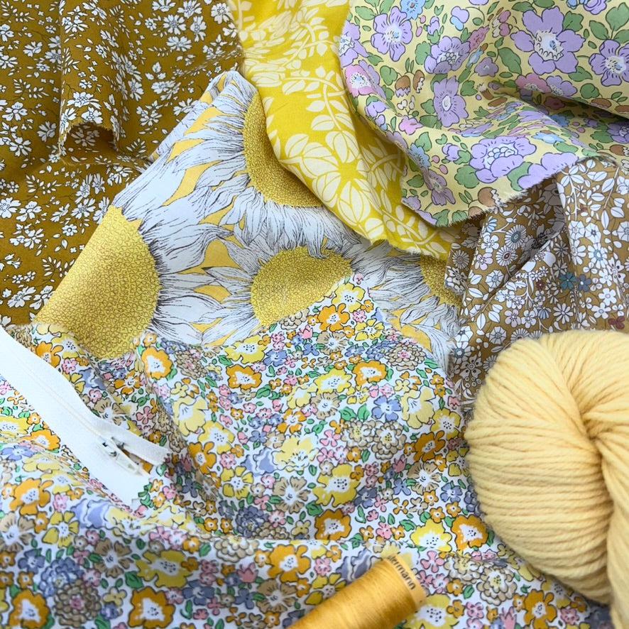 gather here-Tana Lawn Color Bundle - Yellow (6 pieces)-fat quarters-gather here online