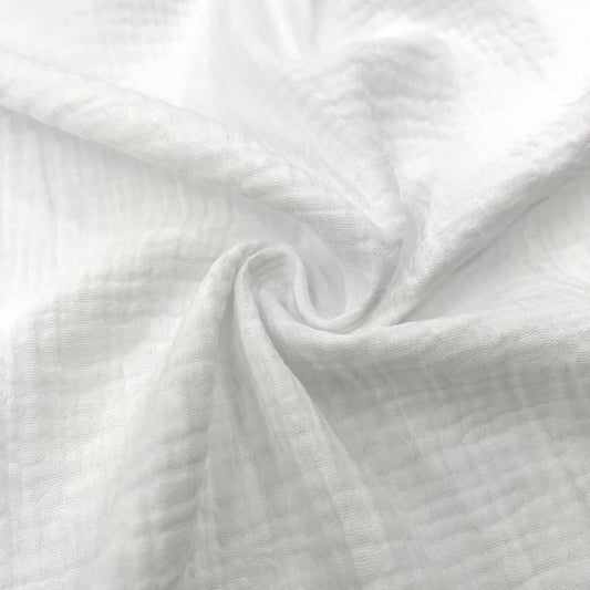 Secret Spark-Cotton Gauze Solid - White-fabric-gather here online