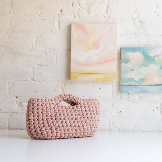 Flax & Twine-Sandy Shores Handbag Kit - Blush-knitting / crochet kit-gather here online