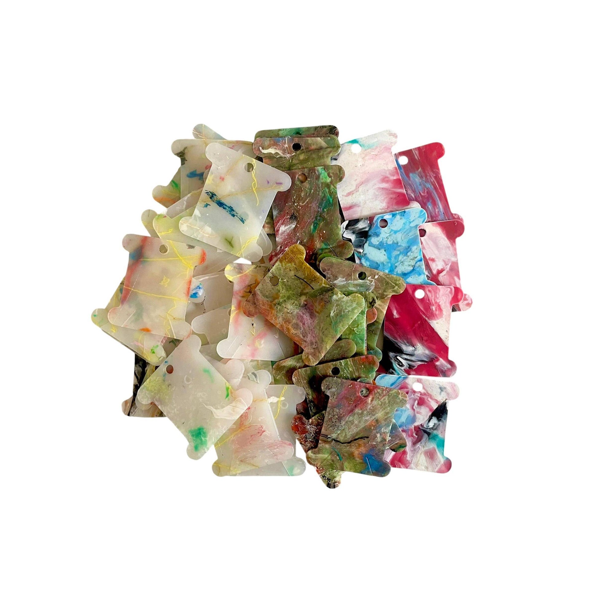 Cool Trash-Recycled Plastic Embroidery Floss Bobbins (5-pack)-embroidery notion-gather here online