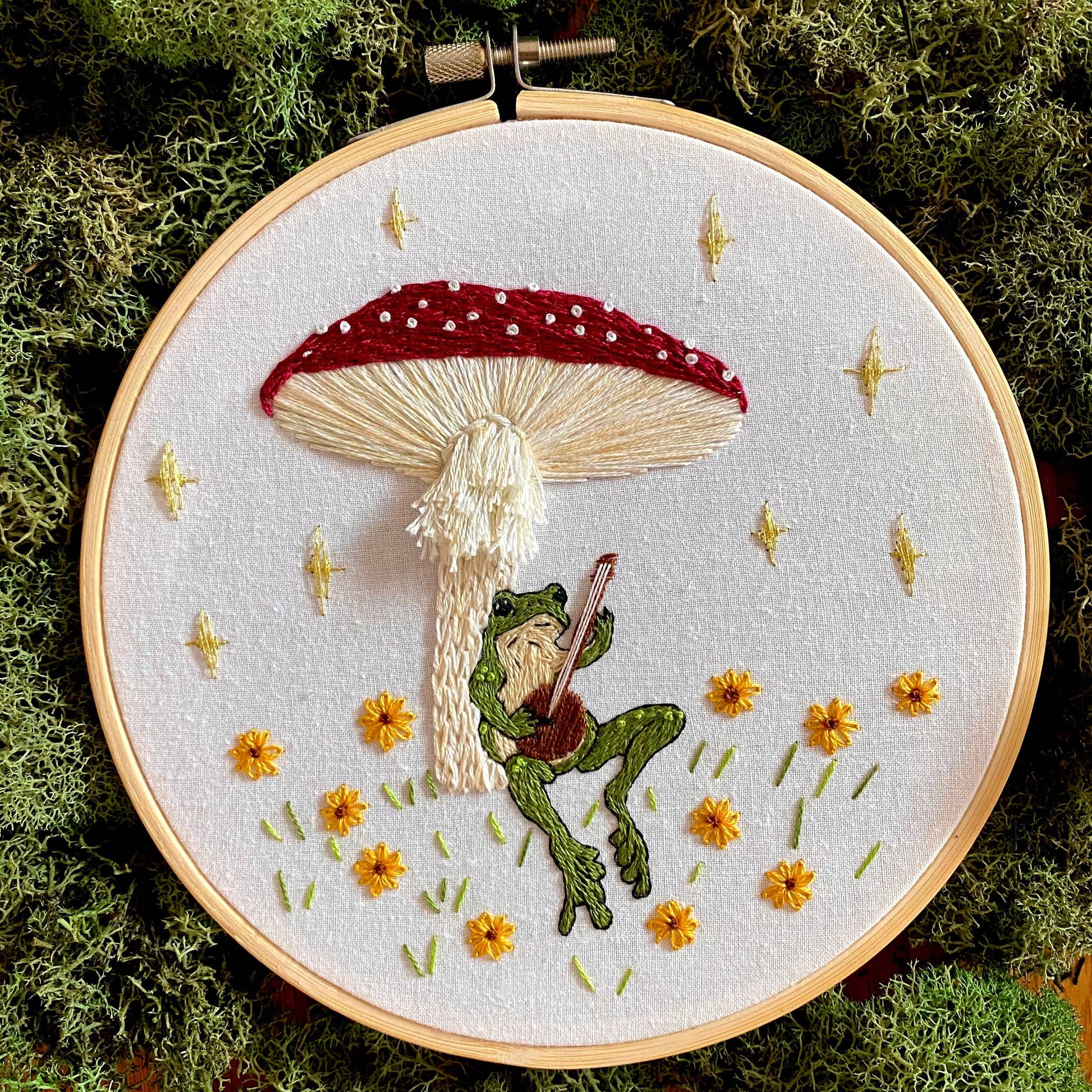 Stitches By Tiff-Toadstool Serenade Frog & Mushroom Embroidery Kit-embroidery kit-gather here online