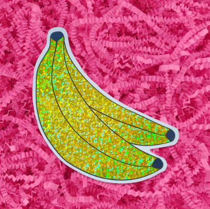 Jenny Lemons-Glitter Banana Bunch Sticker-accessory-gather here online