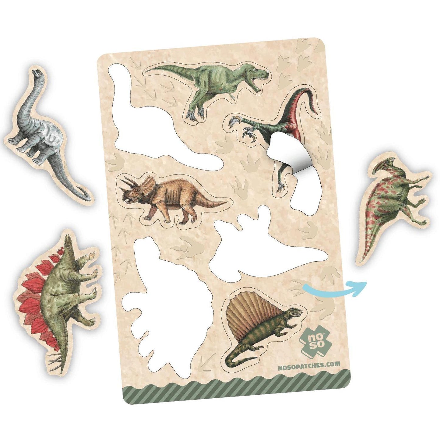 Noso Patches-Dino Dazzits Adhesive Patch Set-patches + pins-gather here online