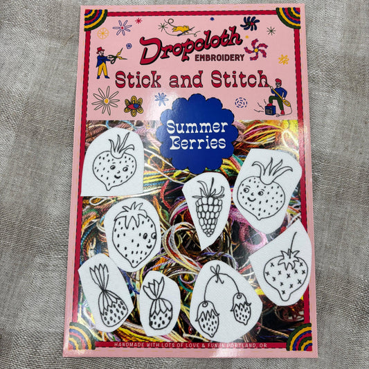 Dropcloth Samplers-Summer Berries Stick and Stitch Set-embroidery pattern-gather here online