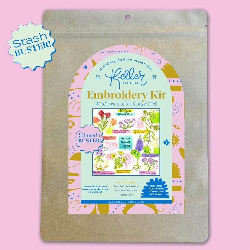 Keller Design Co.-Stash Buster Wildflowers Embroidery Kit-embroidery kit-gather here online