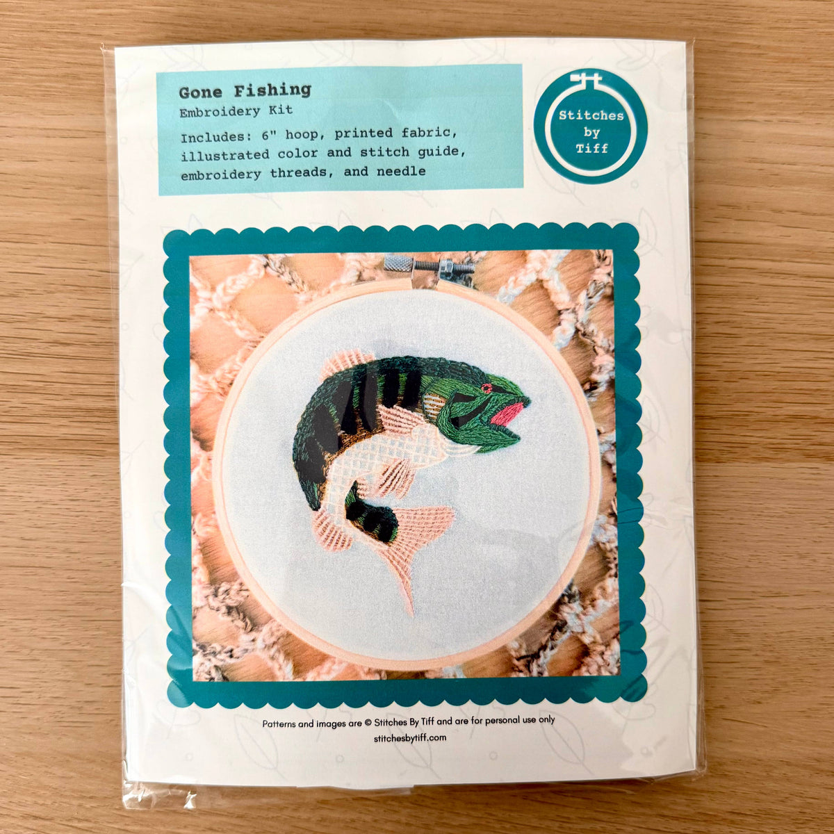 Stitches By Tiff-Gone Fishing Embroidery Kit-embroidery kit-gather here online