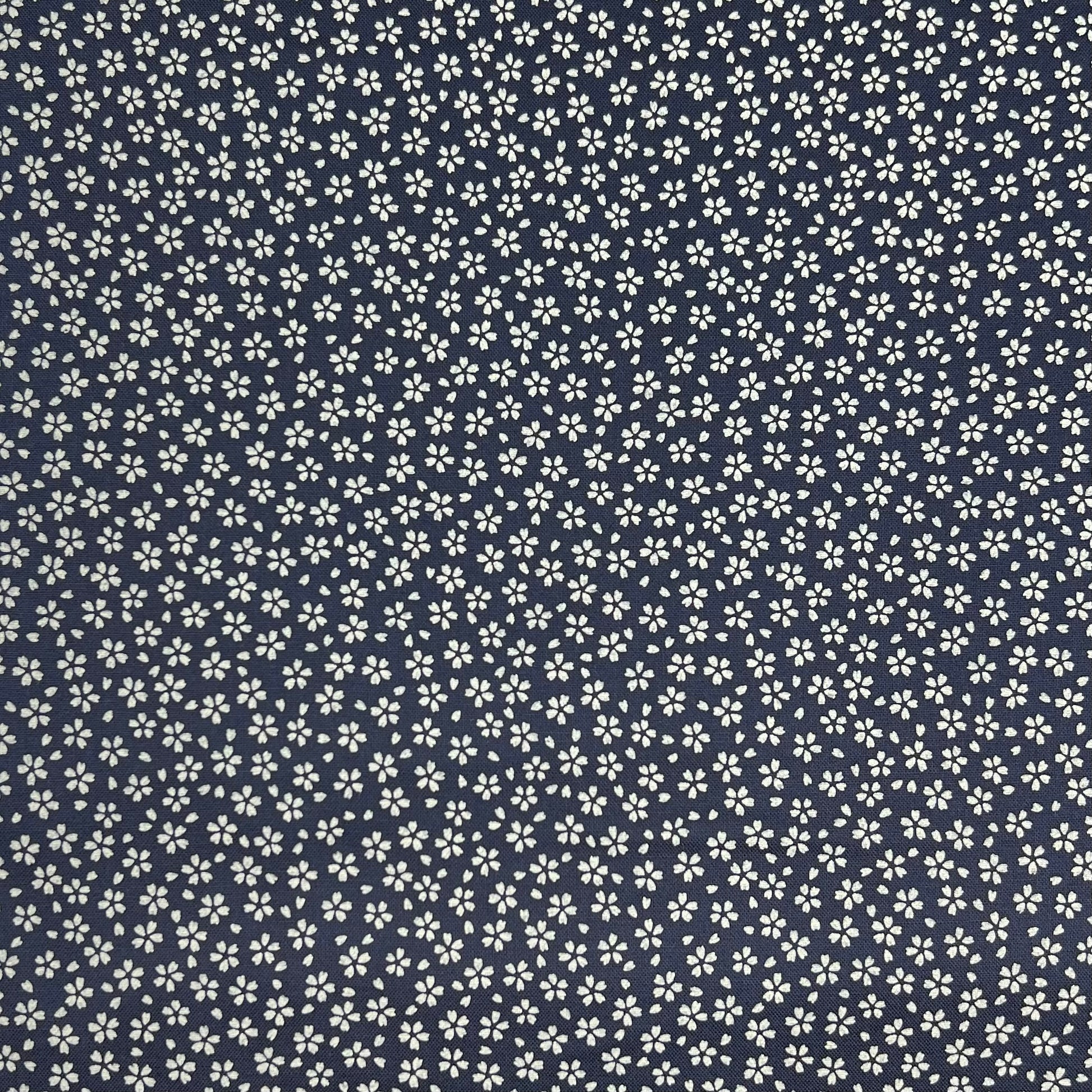 Westex-Indigo Flower Blossoms on Cotton Sheeting-fabric-gather here online