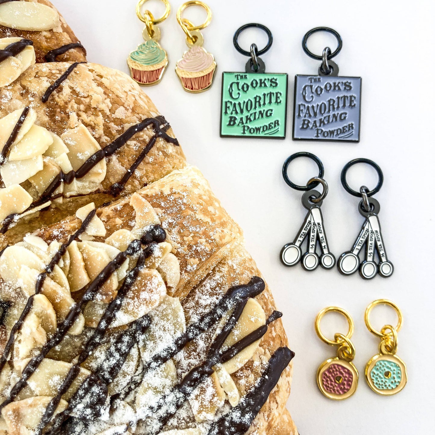 Firefly Notes-Bakery Delights Enamel Stitch Marker Pack-knitting notion-gather here online