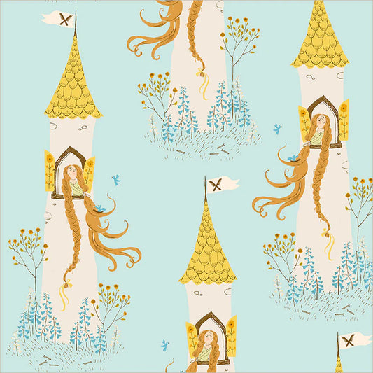 Windham Fabrics-Rapunzel Aqua-fabric-gather here online