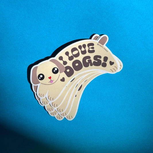 Peach Beast-I Love Dogs Sticker-sticker-gather here online
