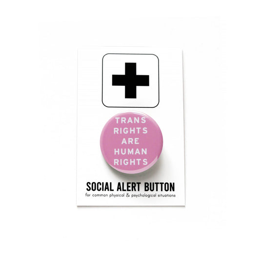 Word For Word Factory-Trans Rights Pink Pinback Button-accessory-gather here online