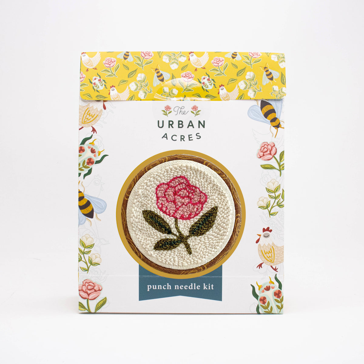 The Urban Acres-Pink Peony Punch Needle Kit-craft kit-gather here online