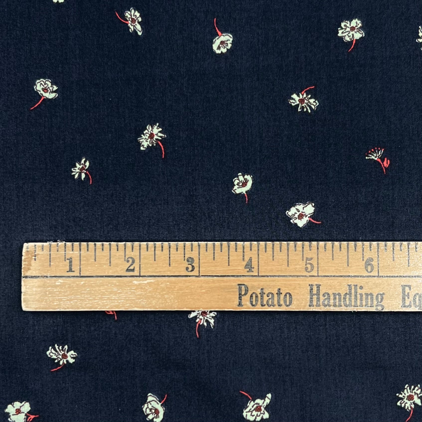 Kokka-Flower Toss Indigo on Lawn-fabric-gather here online