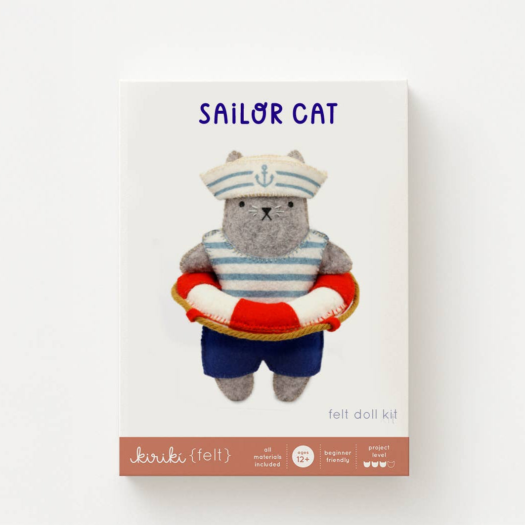 Kiriki Press-Sailor Cat Felt Doll Kit-embroidery kit-gather here online